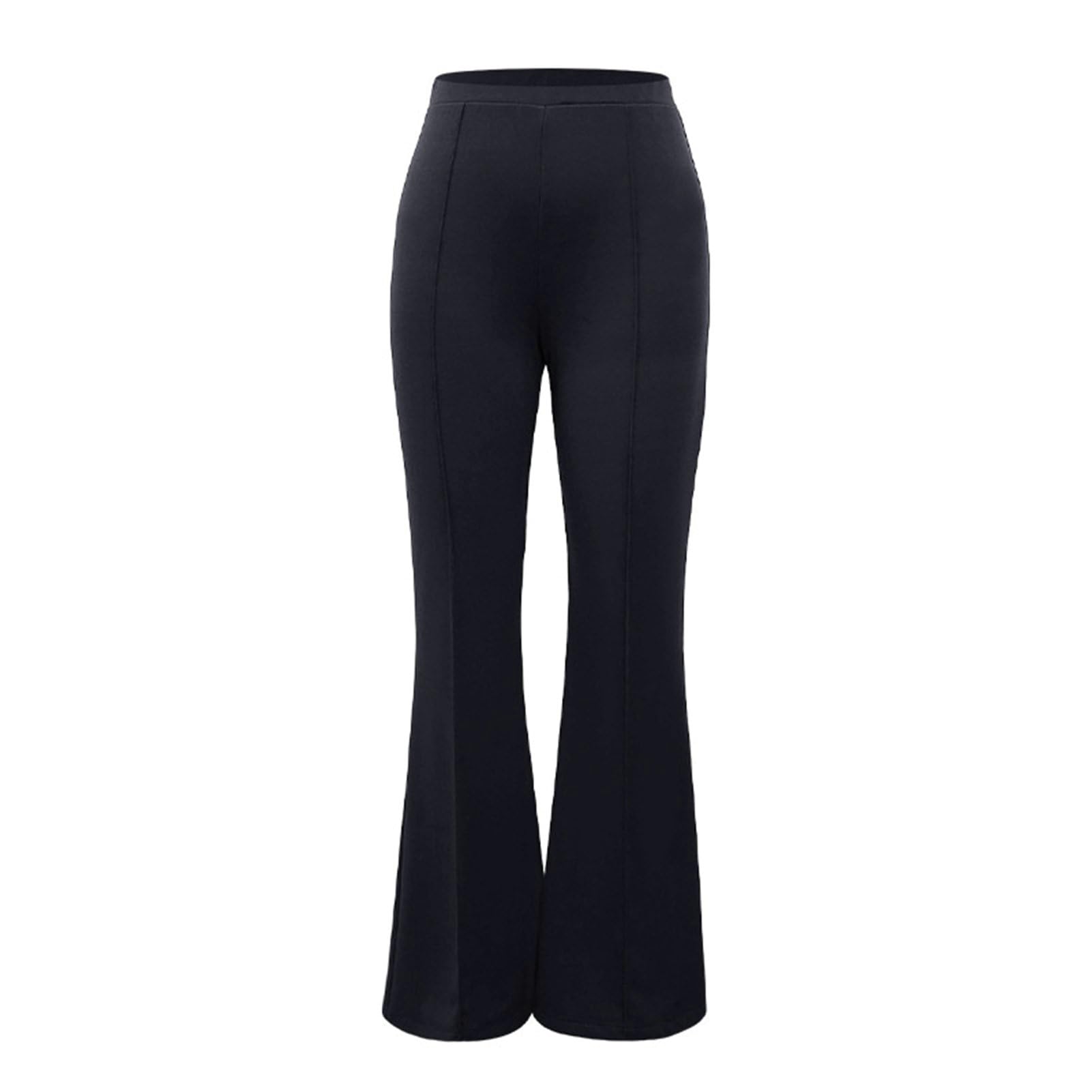 Casual Wide-leg Pants Solid Color Womens High Waist Flared