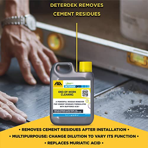 FILA Surface Care Solutions, DETERDEK PRO, Cement Remover and Brick Acid Cleaner, Efflorescence Remover, Strong Patio Cleaner, Ideal for Porcelain Tile, 1L - Image 5