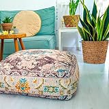 Mandala Life ART Bohemian Yoga Decor Floor Cushion Cover - 24x8 inches - Square Meditation Carpet Pi