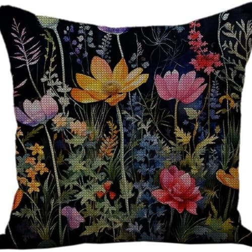 Coussin point de croix sauvage pour décorer votre salon en broderie fait main DIY