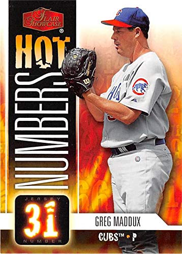 Greg Maddux baseball card 2006 Fleer Flair Showcase #HN12 Hot Numbers Insert Edition (Chicago Cubs)