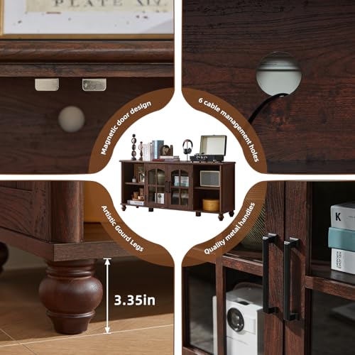 Image of RWYHG Farmhouse TV Stand for 60 in TV, Entertainment Center for Living Room