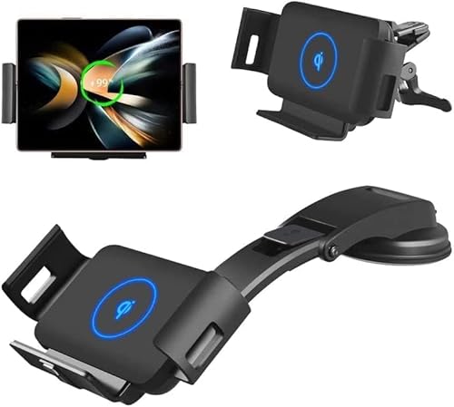 【2024年最新型】15W デュアルコイル 車載ホルダー 急速 galaxy Z Fold6 車載ホルダー galaxy Z Fold5 車載ホルダー Samsung galaxy Z Fold4 車載ホルダー galaxy Z Fold3 車載ホルダー / S24/S23 Ultra 23/ S22 Ultra/iphone/Google/Pixel 等適用/調節可/自動式/防振