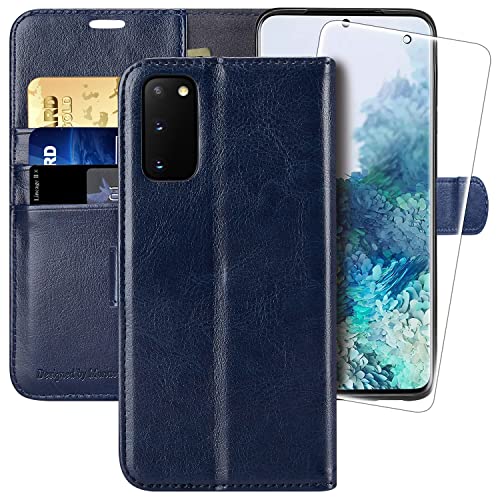 MONASAY Galaxy S20 5G Wallet Case, 6.2 inch, (Not for S20 FE/S20+Plus/S20 Ultra)[Screen Protector Included] Flip Folio Leather Cell Phone Cover with RFID Blocking Credit Card Holder