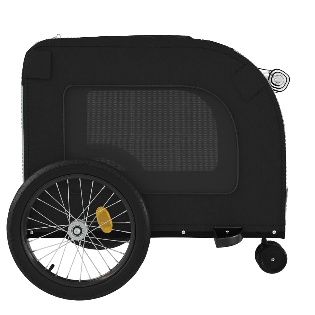Homgoday Remolque de bicicleta para mascotas, tela Oxford naranja y gris y hierro