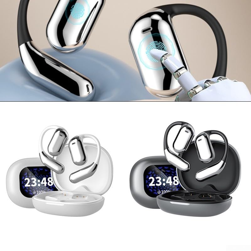 Auriculares inalámbricos Q16Pro gris con pantalla táctil e impermeabilidad IPX5 5