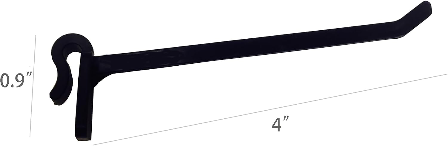 FixtureDisplays® 4" Black Plastic Hooks Corrugated Board Slot Hook 80-PK 11666-BLACK 11666-BLACK