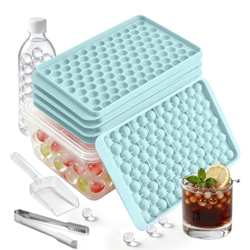 Image of VAKUKK 104 PCS Ice Cube Tray with Lid and Bin(avocado green)