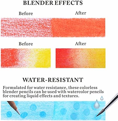 Pasler® Colorless Blender Pencils - Professional Blender Pencil for blend,layer & soften edges of colored pencil artwork (1 Set (2 count))