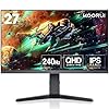 KOORUI 27 inch Gaming Monitor – WQHD (2560×1440) Computer Monitor, 240Hz, 1ms, AdaptiveSync Technology, HDR400, HDMI DisplayPort 2K Monitor, VESA Mountable, Tilt Adjustable, Eye Care, Black 27E3QK