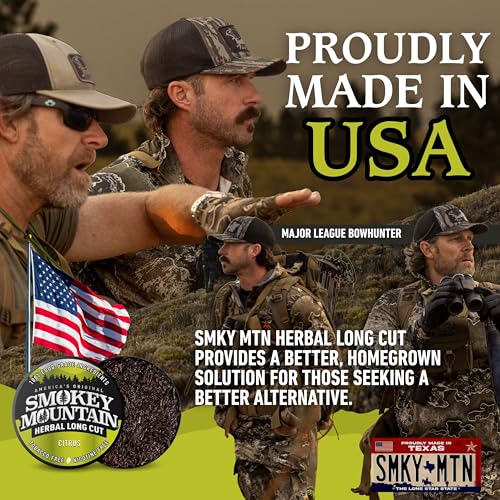 Image of Smokey Mountain Citrus & Grape Herbal Long Cut - Tobacco-Free and Nicotine-Free Snuff - Two 10-Can Boxes
