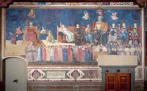 Impression d'affiches Allégorie du bon gouvernement de Lorenzetti toile 60x90cm