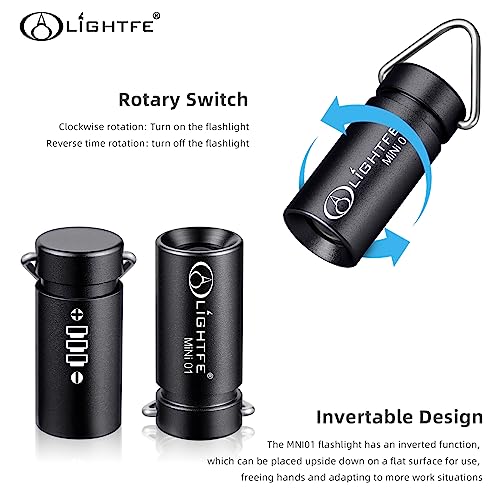 Lightfe LT-MINI01-BLACK Keychain Flashlight Mini Keychain Light Is Light, Small thumb #3