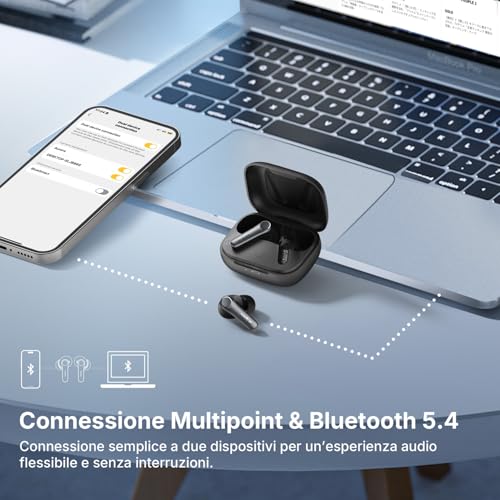 Air Pro 4 Cuffie con Cancellazione del Rumore Ibrida, Wireless, Qualcomm Snapdragon Sound, aptX™ Lossless, 6 Microfoni, Audio Hi-Res LDAC, Autonomia 52 Ore, Bluetooth 5.4, Rilevamento In-Ear - Gadget - Immagine 7