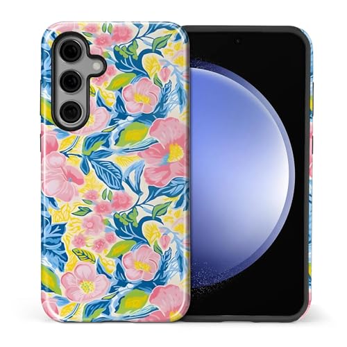 Coque Samsung S25 Plus anti-rayures givrée antichoc motif floral