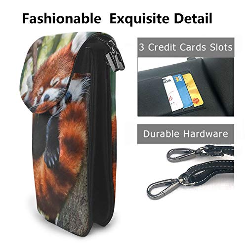YongColer Fashion Small Cellphone Crossbody Shoulder Bag Sleeping Red Panda Cell Phone Purse Wallet Lightweight Roomy Pockets Smartphone Bag For Women Girls Teens3