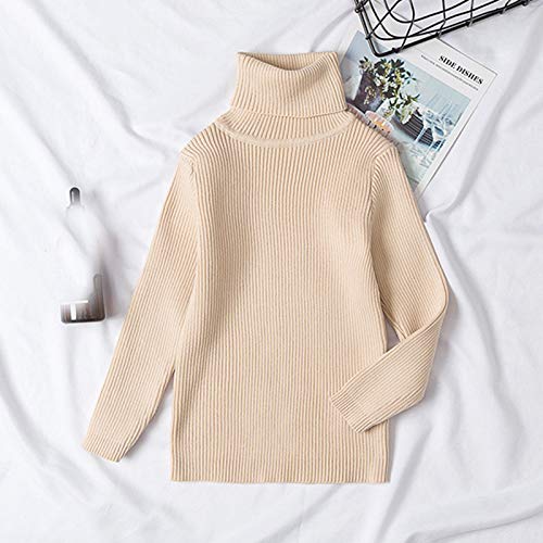 Boys Girls Solid Pullover Sweater Warm Soft Knit Long Sleeve Sweater Kids Turtleneck Crochet Stripe Jacket2