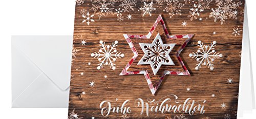 Cartes de Noël SIGEL DS054 aspect bois pour vos vœux de fin d'année