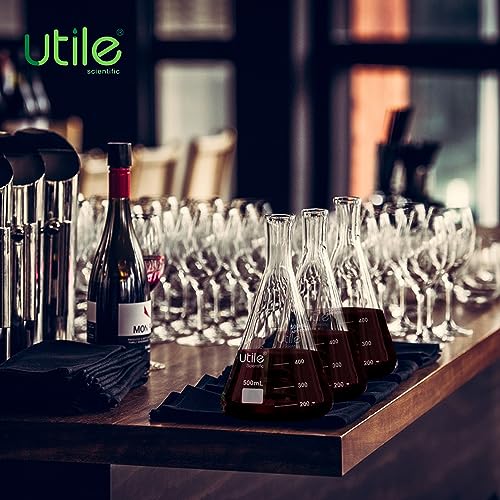 Utile Erlenmeyer Flask, 6pcs of 50ml Conical Flask, Borosilicate 3.3 Glass Flasks with Printed Graduation, 4016.0050.6 - Thumbnail 5