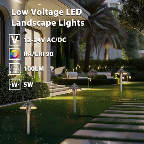 Energetic 3CCT Low Voltage Pathway Lights, LED Landscape Lighting, 3000K/4000K/5000K Selectable, 12-24V AC/DC, IP65 Waterproof Garden Lights, Aluminium, Oil Rubbed Bronze, 4 Pack by E ENERGETIC LIGHTING - Image 7