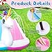 Foilswirl 20ft 3D Unicorn Slip Water Slide Double Lane Lawn Water Slides 3 Sided Safe Fence Inflatable Slide with 2 Bodyboards and Sprinkler Heavy Duty Water Slide for Boy Girl Outdoor Backyard Play