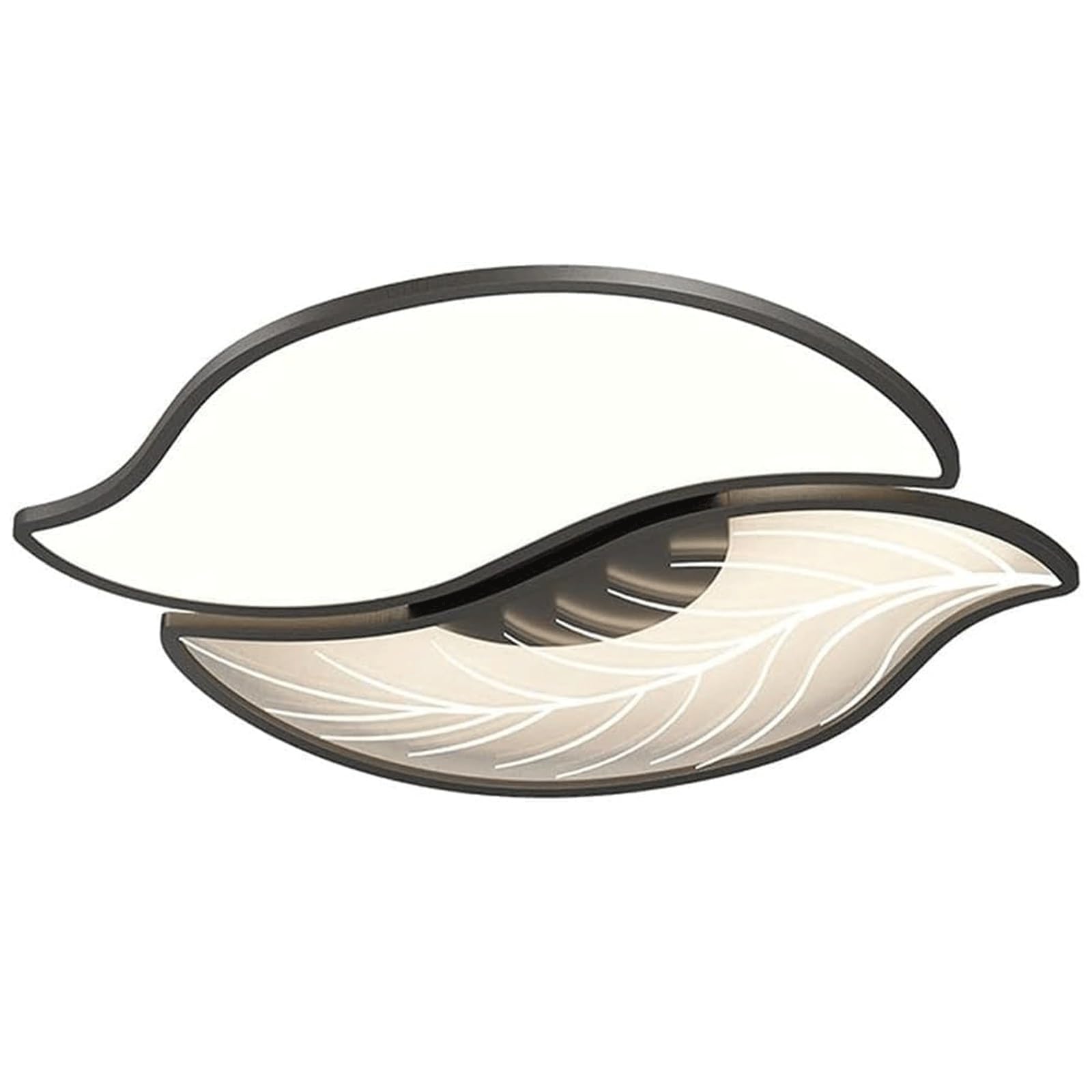 DUddTTW Leaf Ceiling Light Fixture Dimmable Close to Ceiling Light Acrylic Ceiling Lamp LED Flush Mount Lighting 21.6” Chandelier 3-Color(Nero)