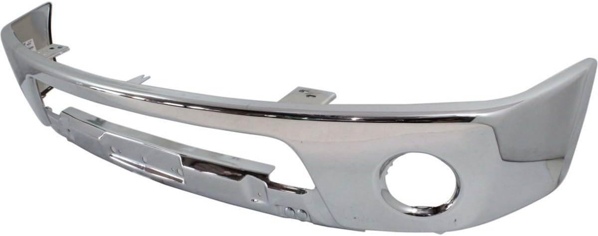 BUMPERS THAT DELIVER - Chrome, Steel Front Bumper Face Bar Compatible with 2005-2019 Nissan Frontier Pickup w/Fog Lamps 05-19, NI1002143
