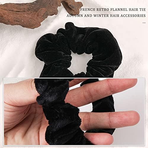 Lanjue 12pcs Fabric Scrunchies Hair Elastics TiesBlack Hair Scrunchies Elastic Hair Ties Women Accessories
