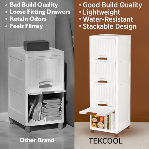 Image of TEKCOOL Plastic Wardrobe for Clothes : Versatile Plastic Cupboard for Storage Organizer & Organisers Storage Box for Ideal for Neat and Tidy Storage Solutions Almirah for Clothes (White, 4XL);
