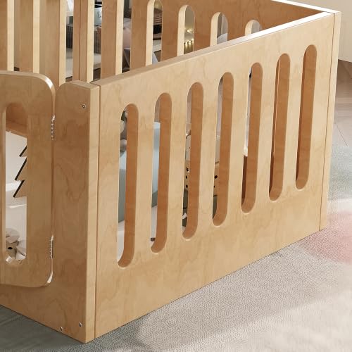 Image of Bellemave Twin Montessori Floor Bed Frame,Natural