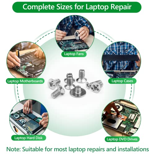 633Pcs Laptop Screws, M.2 Nvme Ssd Mounting Screw Kit, M2 M2.5 M3 Notebook Computer Screw Set With Screwdriver For Asus Gigabyte Msi Motherboards Compatible With Ibm/Hp/Dell Lenovo/Samsung/Sony #TOP2