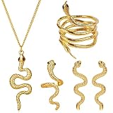Snake Jewelry Set for Women Snake Dangle Drop Earrings for Teen Girls Silver Gold Winding Snake Pend
