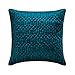 Turkusowy niebieski Poszewka, 65x65 cm (26"x26") Aksamit Poszewka na poduszkę, Poszewka na poduszkę zPikowany i jednolity kolor, Geometryczny Poszewka na poduszkę - Irresistible Teal