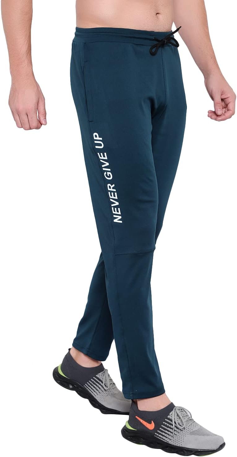 BLUE STAR SHARK Men's Slim Fit Track Pants – Joggers for Running, Gym, Sports, and Casual Wear | Multipurpose Activewear Lower for Men & Boys | Stylish Summer Trousers & Night Pants