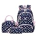 Chytaii Bolso de Escuela Moda Casual Bolsa de Estudiante de Moda Laptop Backpack Mochila, con Bolsa de Almuerzo y Bolsa de Lápiz,3 Colores, Cubierto con Colorido Patrón de Plumas
