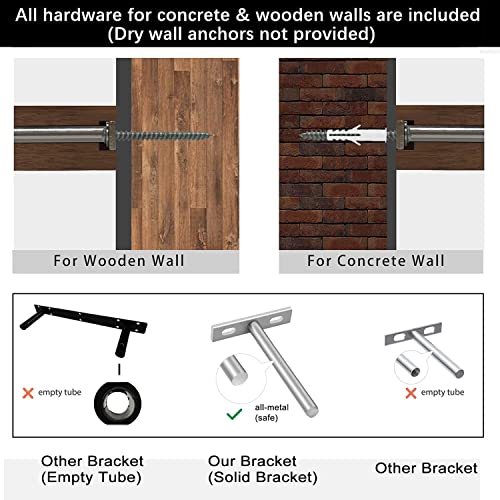 Yihata Floating Shelf, Large 24 Inch Wall Mounted Wooden Shelves Set Of 2, Hanging Floating Shelf Bracket For Bedroom, Bathroom, Living Room, And Kitchen Storage Decoration #TOP5