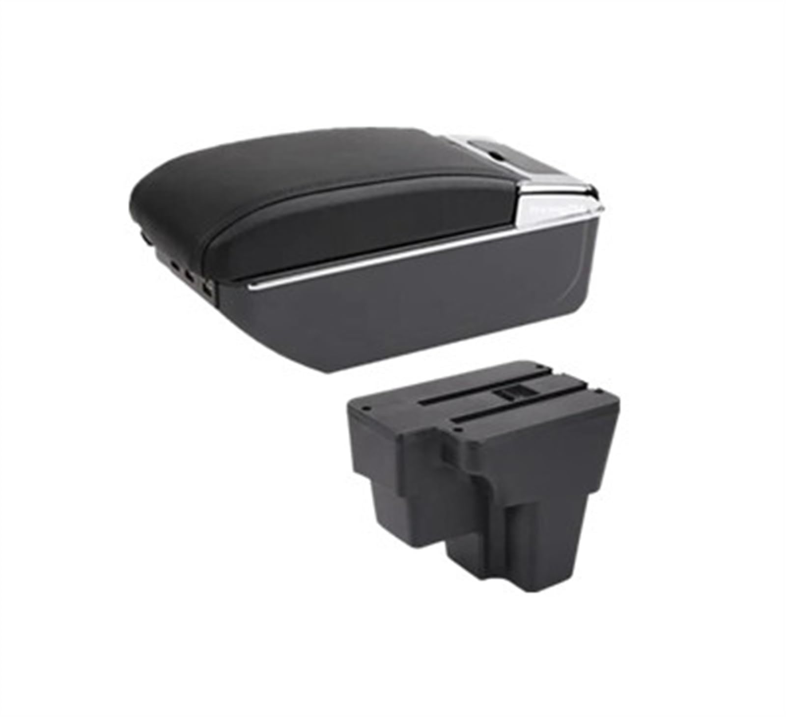 NOHEEU Car Armrest Special Storage Box Modification Parts Europe South For RIO For STONIC 2015-2023(C black line 7USB)