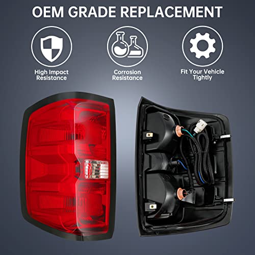 Okymotor Tail Lights Assembly With Wiring Harness Compatible With 2014 2015 2016 2017 2018 Chevy Silverado 1500/2015-2018 Chevy Silverado 2500Hd 3500Hd, Factory Style Driver Left Side Taillights #TOP7