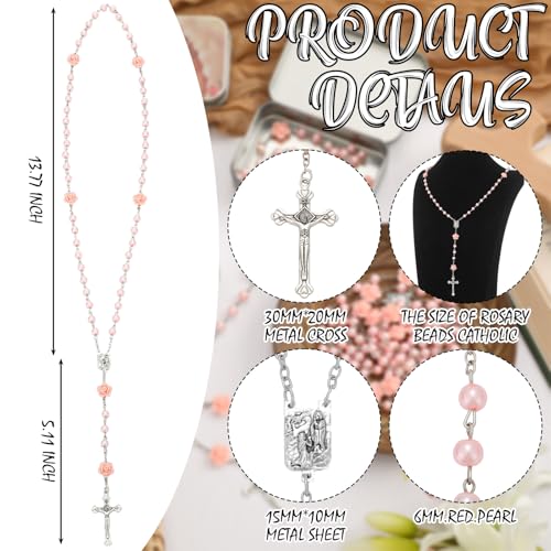 Tondiamo 12pcs Virgen De Guadalupe Red Rosary Catholic Town Necklace Our Lady of Guadalupe Rosary with Metallic Box Nuestra Señora Recuerdos De Bautizo Primera Comunion3