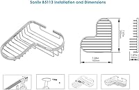Vista 4 de Shower Caddy Basket,Corner Shower Shelf Soap Holder,Brass Wire Basket for Inside Shower Wall Storage Bathroom Organizer in Polished Chrome cromado