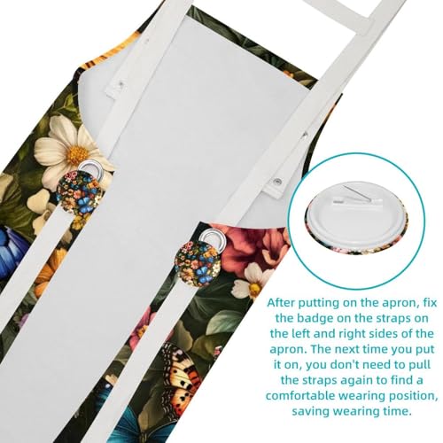 Tablier de serveuse raffiné fleurs sauvages pour service de bar - 5