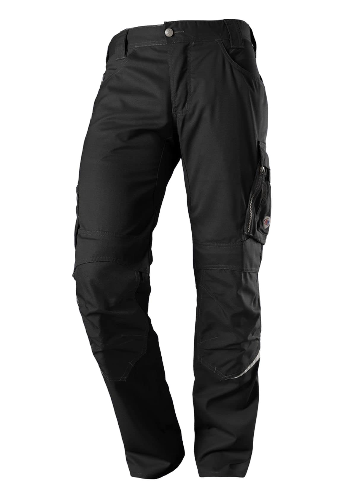 BP 1608-559-74 Bib & Brace, Stretch Braces With Clip Fastenings, 245,00 G/M², Fabric Blend, Mid Green/Black, Size 45/46N