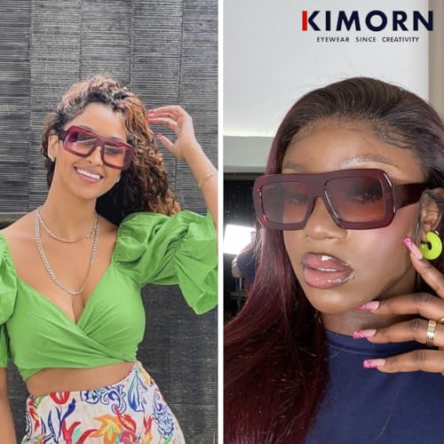 kimorn Sunglasses Womens Men Trendy Retro Sun Glasses Oversize Square Frame Shades K15712