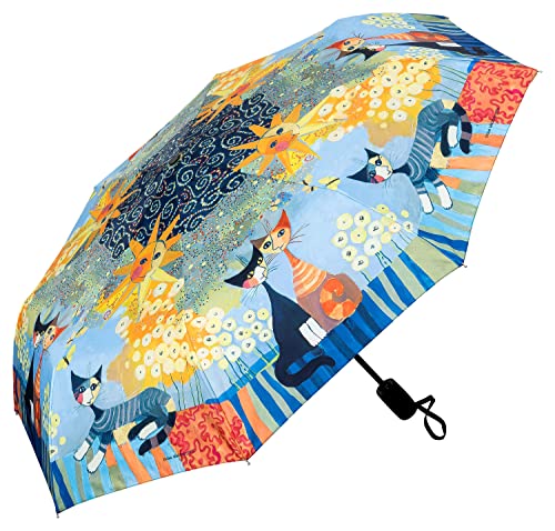 VON LILIENFELD Parapluie de poche Ouverture Automatique Résistant au Vent Pliant Rosina Wachtmeister: Dolce Vita Mini Art Chat