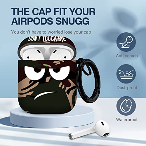 Image of for Airpods Case, Don't Touch Me for Airpods Cover with Keychain /Lanyard Soft Cute Shockproof Cover for Women Men Compatible with for Airpods 2 /1 Charging Case,Brown