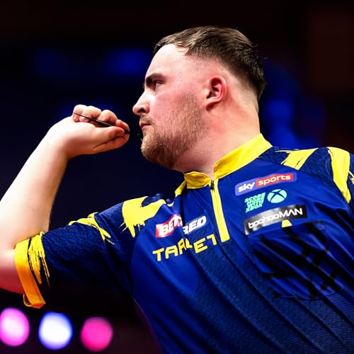Target Darts Luke Littler Dart-Shirt 2026 | Dart-Shirt für Herren, Erwachsene kühl kragenlos Dart-Oberteil, Dartscheiben Herren-Oberteil, „The Nuke“ Player-Edition-T-Shirt – XL