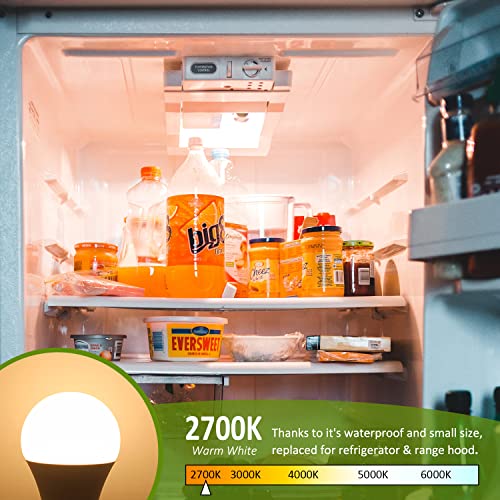 Giovar Led Range Hood Light Bulbs Replacement, 40 Watt Equivalent, Led Appliance Bulb For Refrigerator/Stove Hood/Fridge, 2700K Sofe White, E26 Base, Waterproof, Non-Dimmable, Pack Of 2 #TOP2