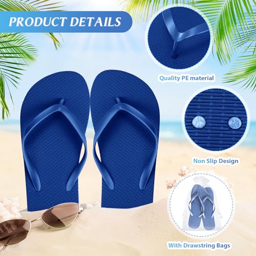 Image of Unittype Flip Flops Bulk for Wedding Guest Slippers Wedding Flip Flops with Cards Bags for Pool Beach Party