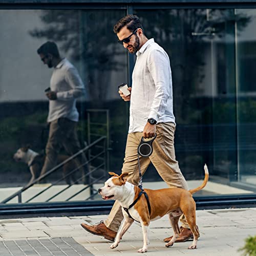 MoYouno 8M Lange einziehbare Hundeleine,hundeleine ausziehbar, Leine 8m,High-End Pet Lead Automatische ausziehbare Hundetrainingsleine bis zu 50kg für Kleine, Mittelgroße und Große Hunde (grau)