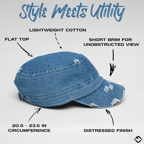 Image of Funky Junque Vintage Newsboy Cap, Women's Cadet Cabbie Hat | Cadet cap with vintage distressed look for casual outings, fall layering, denim looks & gifting